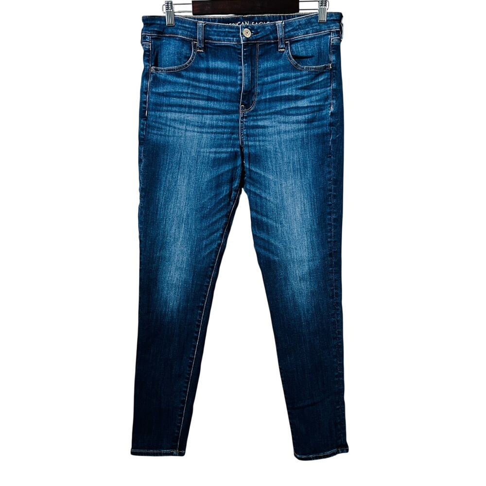 American Eagle Jeans Women's Plus Size 14 Blue Jeggings Next Level Stretch Denim